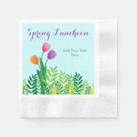 Colourful Tulips, Green Vegetation Spring Luncheon