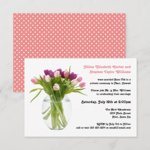 Colourful Tulips in Vase - 3x5 Wedding Announcemen Invitation