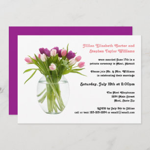 Colourful Tulips in Vase  - Wedding Announcement