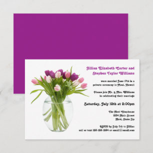 Colourful Tulips in Vase - Wedding Announcement