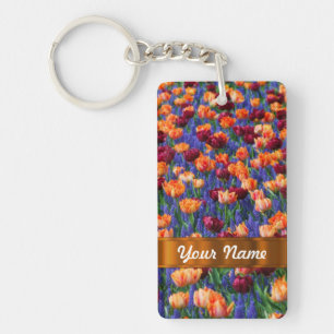 Colourful tulips key ring