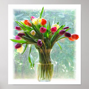 Colourful Tulips Poster