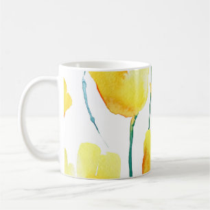 Colourful Tulips Watercolor: Seamless Illustration Coffee Mug