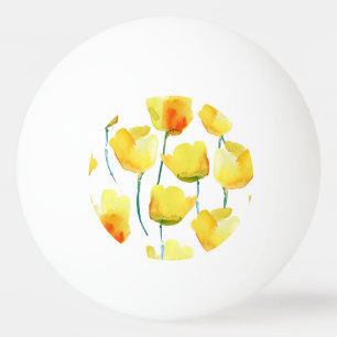 Colourful Tulips Watercolor: Seamless Illustration Ping Pong Ball