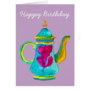 Colourful Turkish teapot watercolor