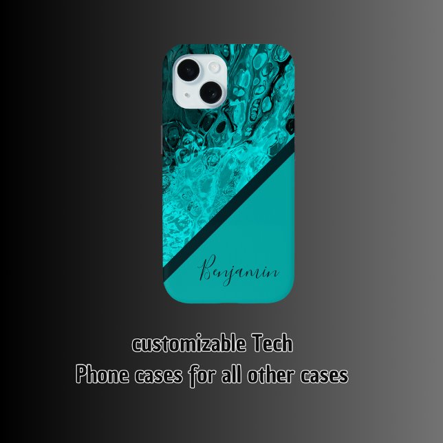 colourful turqouise chic cool marble  Case-Mate iPhone case (Creator Uploaded)