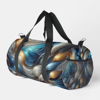 Colourful Turquoise Blue Abstract  Duffle Bag