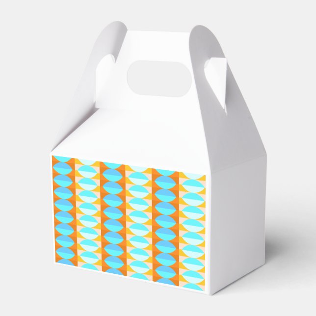 Colourful Turquoise Blue Orange Yellow Pattern Favour Box (Front Side)