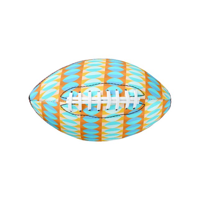 Colourful Turquoise Blue Orange Yellow Pattern Football (Front)