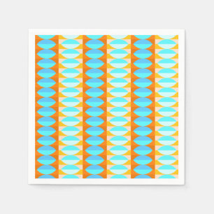 Colourful Turquoise Blue Orange Yellow Pattern Napkin