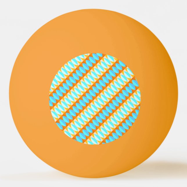 Colourful Turquoise Blue Orange Yellow Pattern Ping Pong Ball (Front)