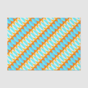 Colourful Turquoise Blue Orange Yellow Pattern Tissue Paper