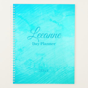 Colourful Turquoise Blue Watercolor Planner