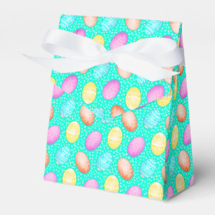 Colourful Turquoise Easter Egg Pattern Favour Box