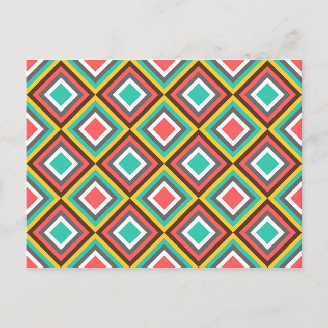 Colourful Turquoise Pink Aztec Native American Gif Postcard (Front)