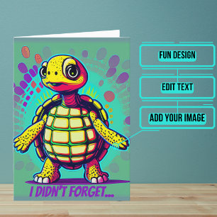 Colourful Turtle Belated Birthday Card