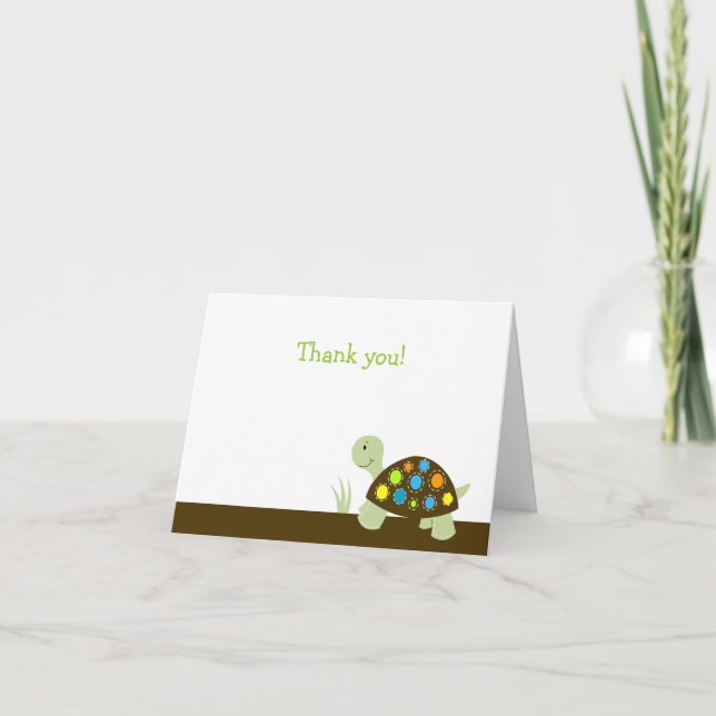 Colourful Turtle Modern Dot Note Card (Front)