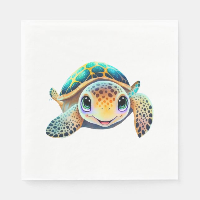 Colourful Turtle Napkin (Front)