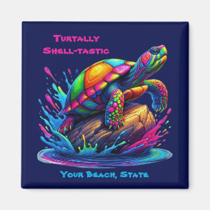 Colourful Turtle Splash Magnet