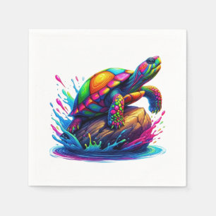 Colourful Turtle Splash Napkin