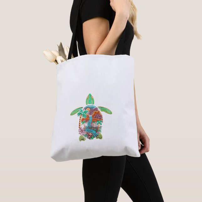 colourful turtle tote bag (Close Up)