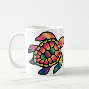 Colourful Turtledye: A Vibrant Turtle in Tie Dye Coffee Mug
