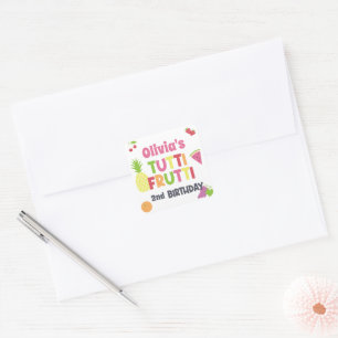 Colourful Tutti Frutti Birthday Party Any Age Square Sticker