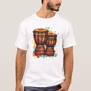Colourful Twin Djembe Drums T-Shirt
