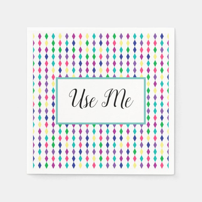 colourful twinkling rhombus patterned napkin (Front)