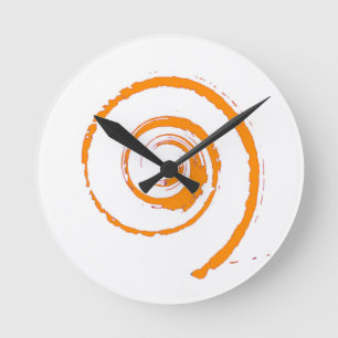 Colourful Twirls Round Clock