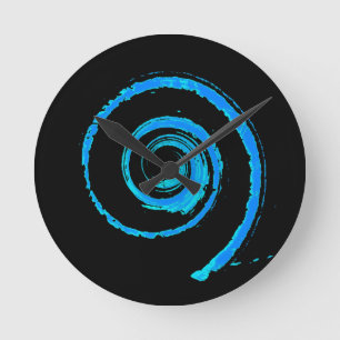 Colourful Twirls Round Clock