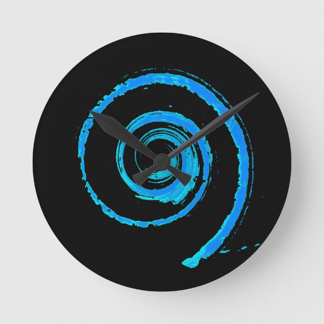 Colourful Twirls Round Clock (Front)