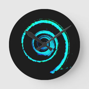 Colourful Twirls Round Clock