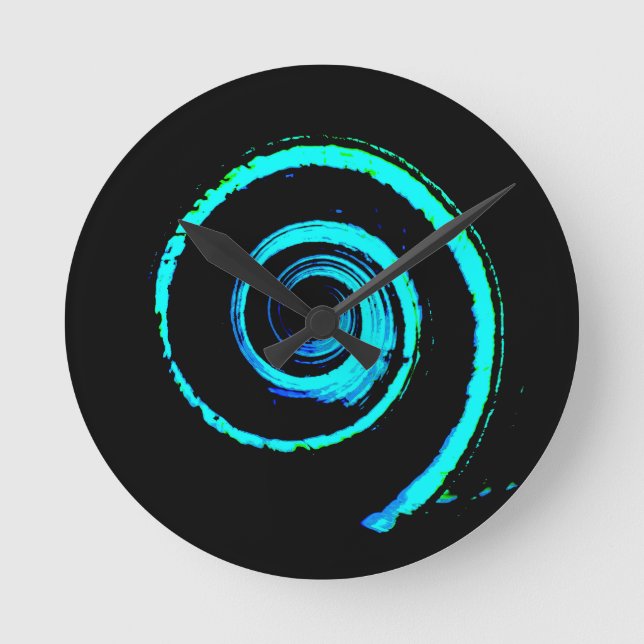 Colourful Twirls Round Clock (Front)