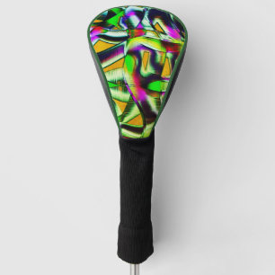 Colourful twisted cutouts lime.., notched scratche golf head cover