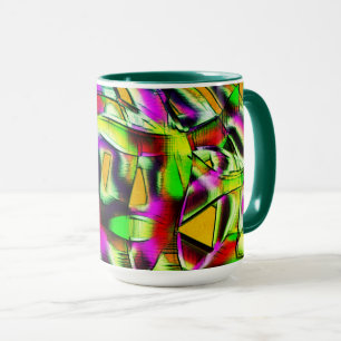 Colourful twisted cutouts lime.., notched scratche mug