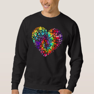 Colourful Tye Dye Die Tie Heart Valentine S Day Sweatshirt
