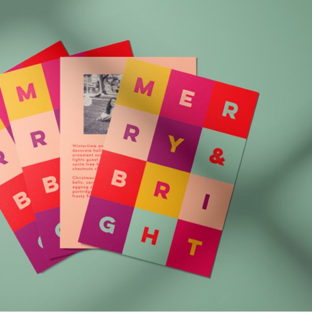 Colourful Type Merry and Bright Holiday Card (Creator Uploaded)