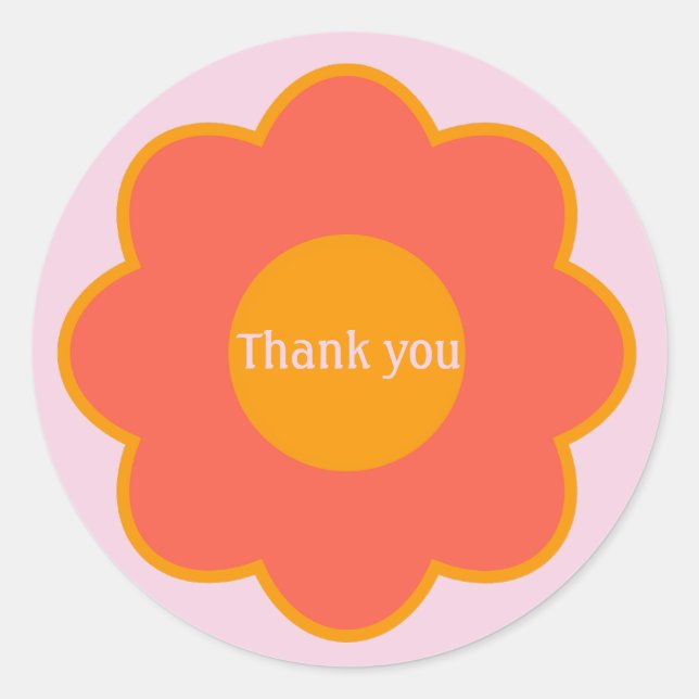 Colourful typography floral classic round sticker (Front)