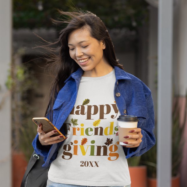 Colourful typography Happy Friendsgiving fall T-Shirt (Creator Uploaded)