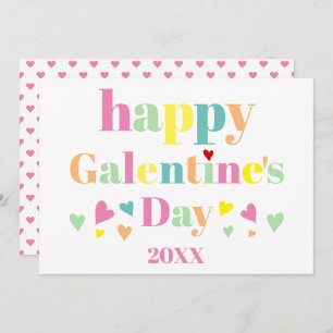 Colourful typography Happy Galentines Day Holiday Card