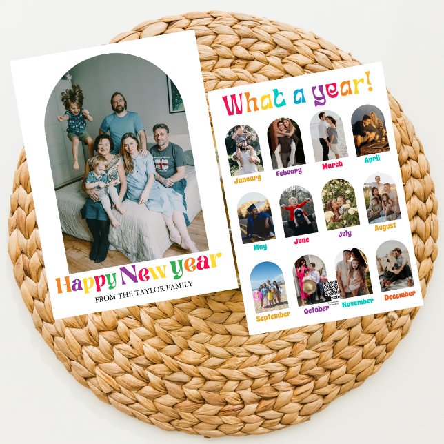 Colourful Typography  Happy New Year 2025 Photo Holiday Card (Creator Uploaded)