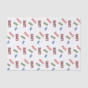 Colourful Typography Love Peace Tissue Paper