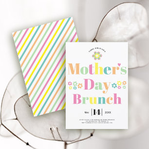 Colourful typography Mothers Day brunch Invitation