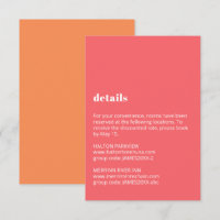 Colourful Typography Wedding Details