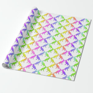 Colourful Tyrannosaurus Rex Dinosaur Wrapping Paper