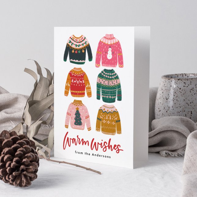 Colourful Ugly Sweater Non-Photo Holiday Card (Creator Uploaded)