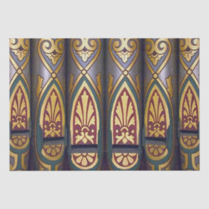 Colourful UK organ pipes tissue paper