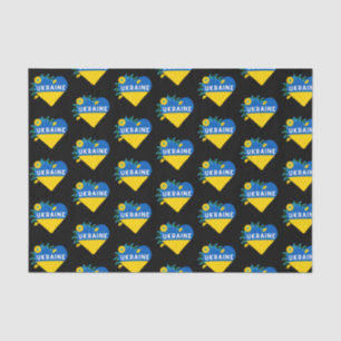 Colourful Ukraine Flag Flower Heart  Tissue Paper