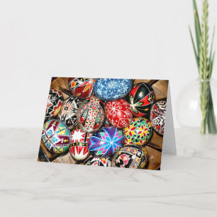 Colourful Ukrainian Easter Eggs Card